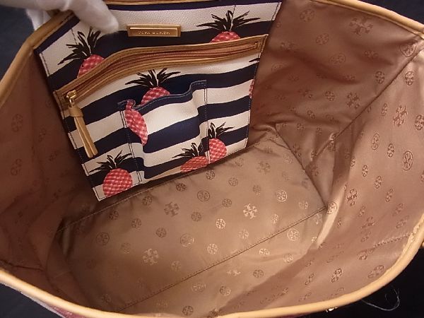 1円 □極美品□ TORY BURCH トリーバーチ PVC×レザー 総柄
