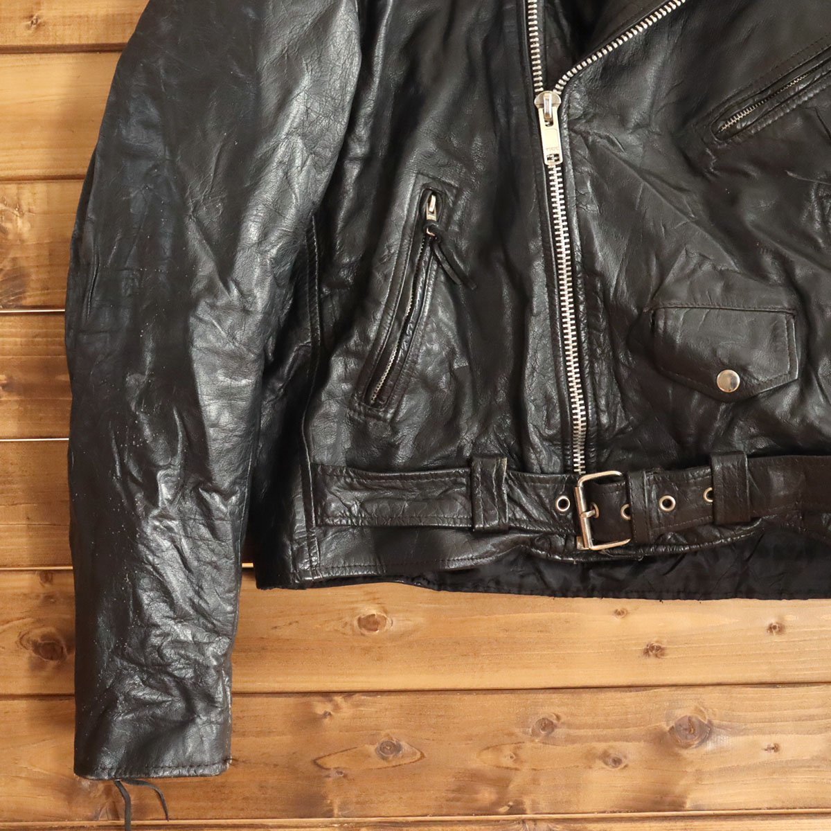 ♪7/s3.3 本革 Leather World By Lucky Leather ダブルライダース 