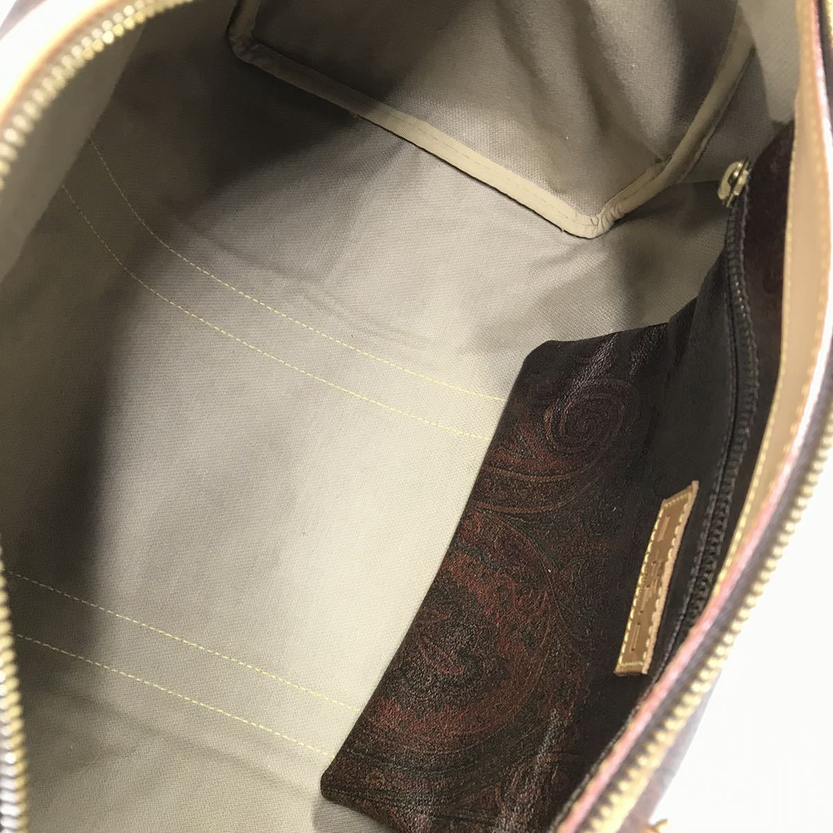 エトロ】本物 ETRO ボストンバッグ ペイズリー柄 鍵 南京錠 ネームタグ
