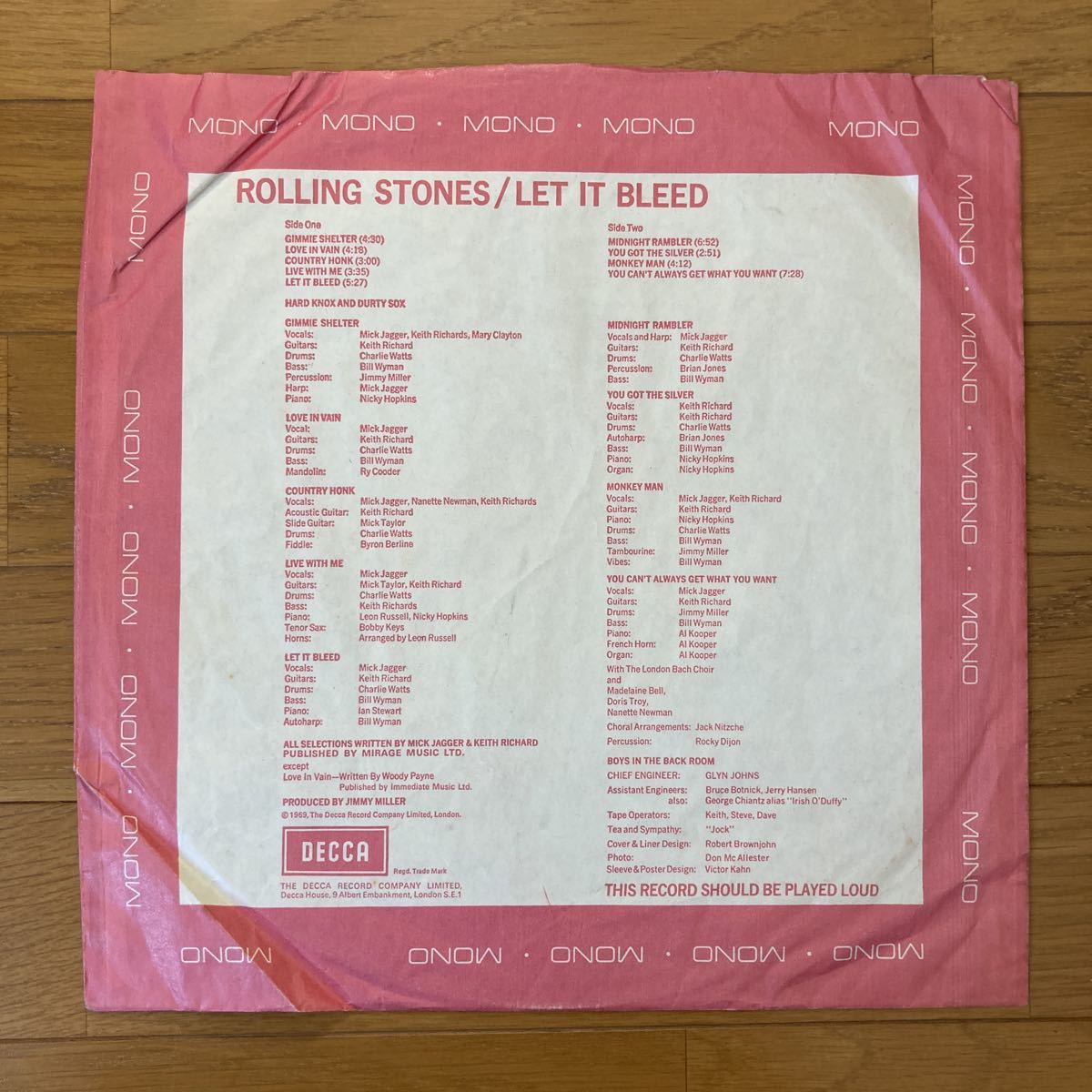 ROLLING STONES LET IT BLEED 英国オリジナルモノラル盤 レットイット