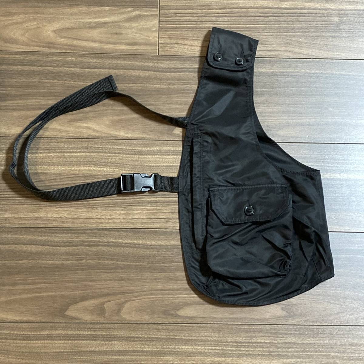 2020 a/w Engineered Garments Shoulder Vest -Flight Satin/black 