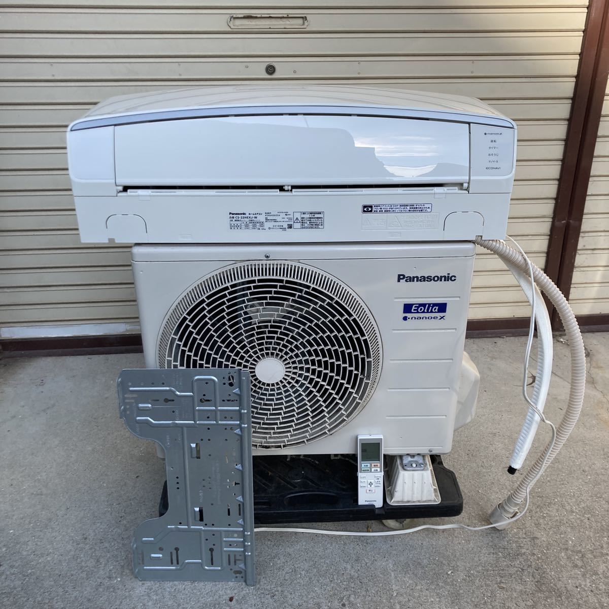 動作OK★Panasonic パナソニック ルームエアコン CS-22HEXJ-W 2018年製 Eolia エオリア ポンプダウン済み リモコン付き 背板あり