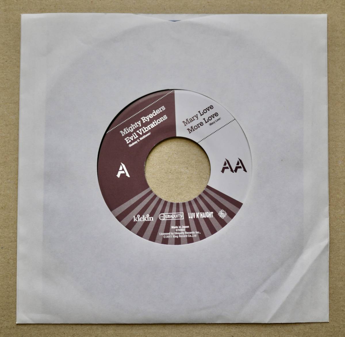EP☆7インチ Mighty Ryeders / Evil Vibrations / Mary Love / More