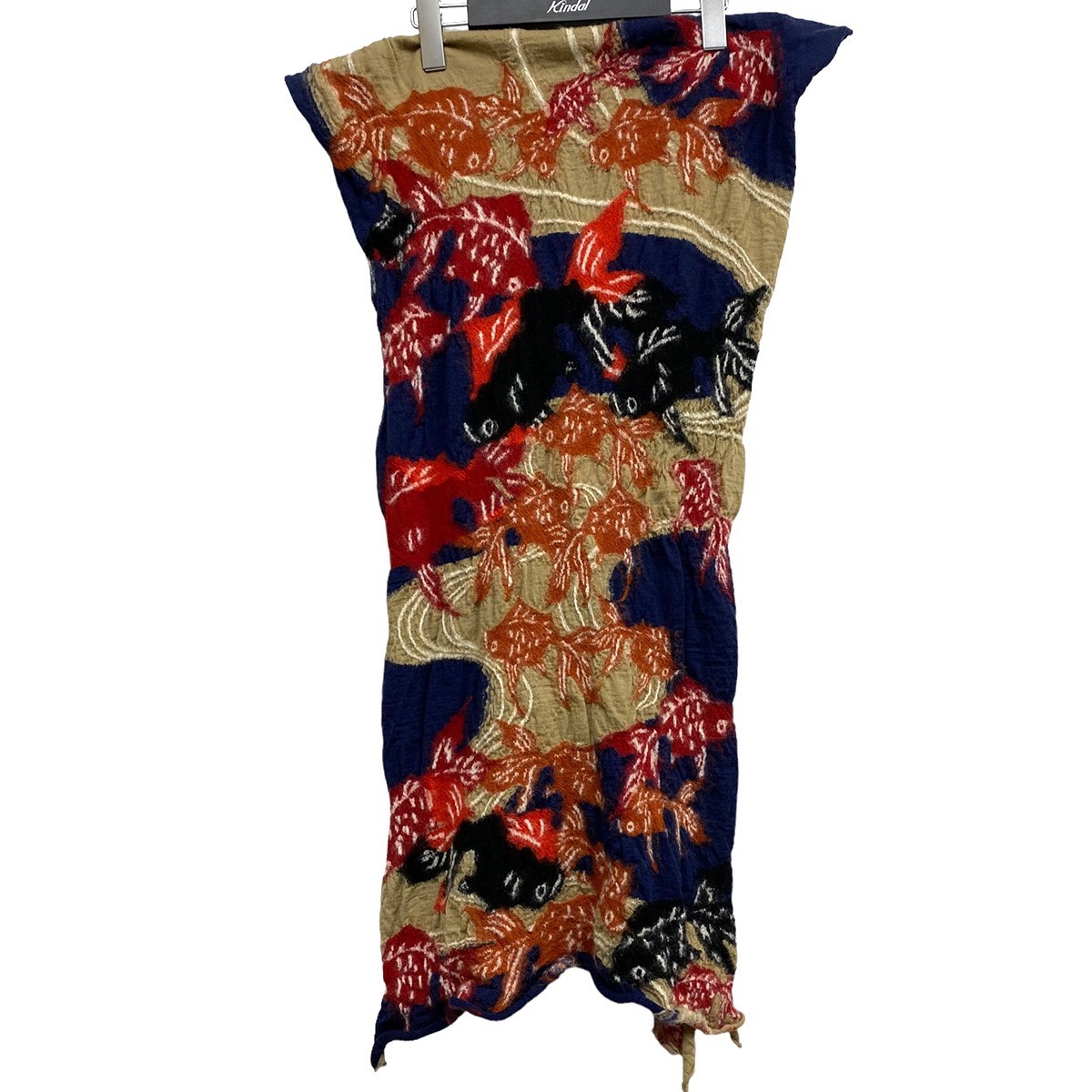 KAPITAL　 縮絨ウールマフラー 和柄ワガラ庭園Garden池錦鯉日本Japan 商品番号：8069000074710