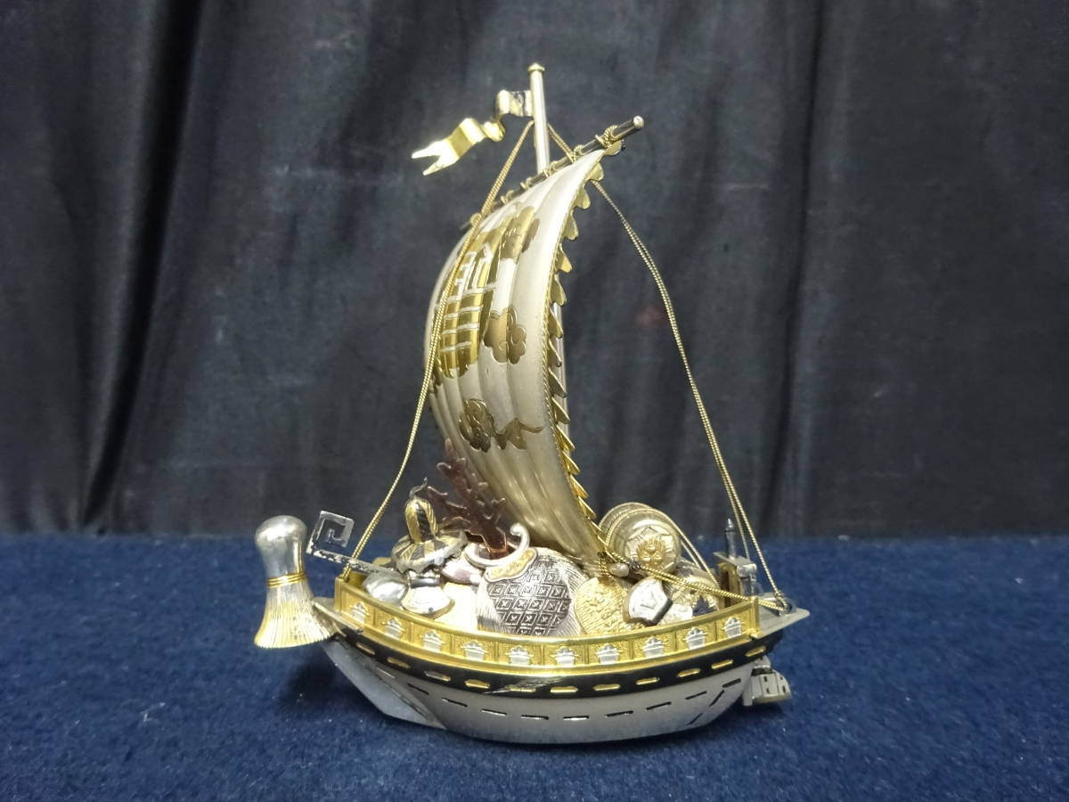 金属工芸 【T11 関武比古 STERLING960 宝船 97.6g】 金属工芸