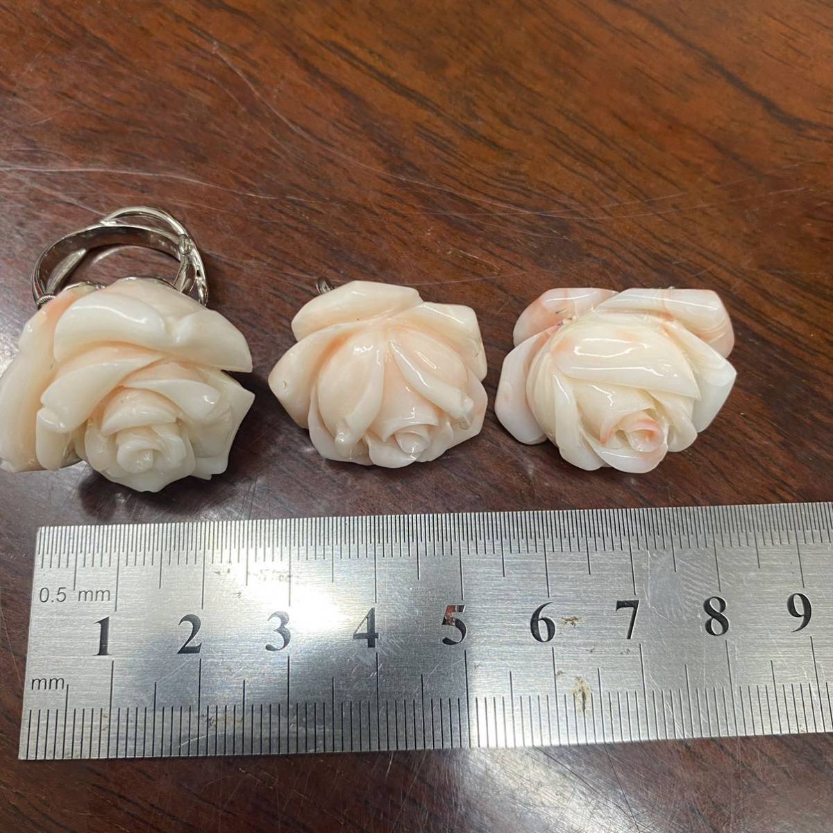 珊瑚 サンコ ピアス 指輪 イア リング K18 750刻印 KKS K14WG 刻印 