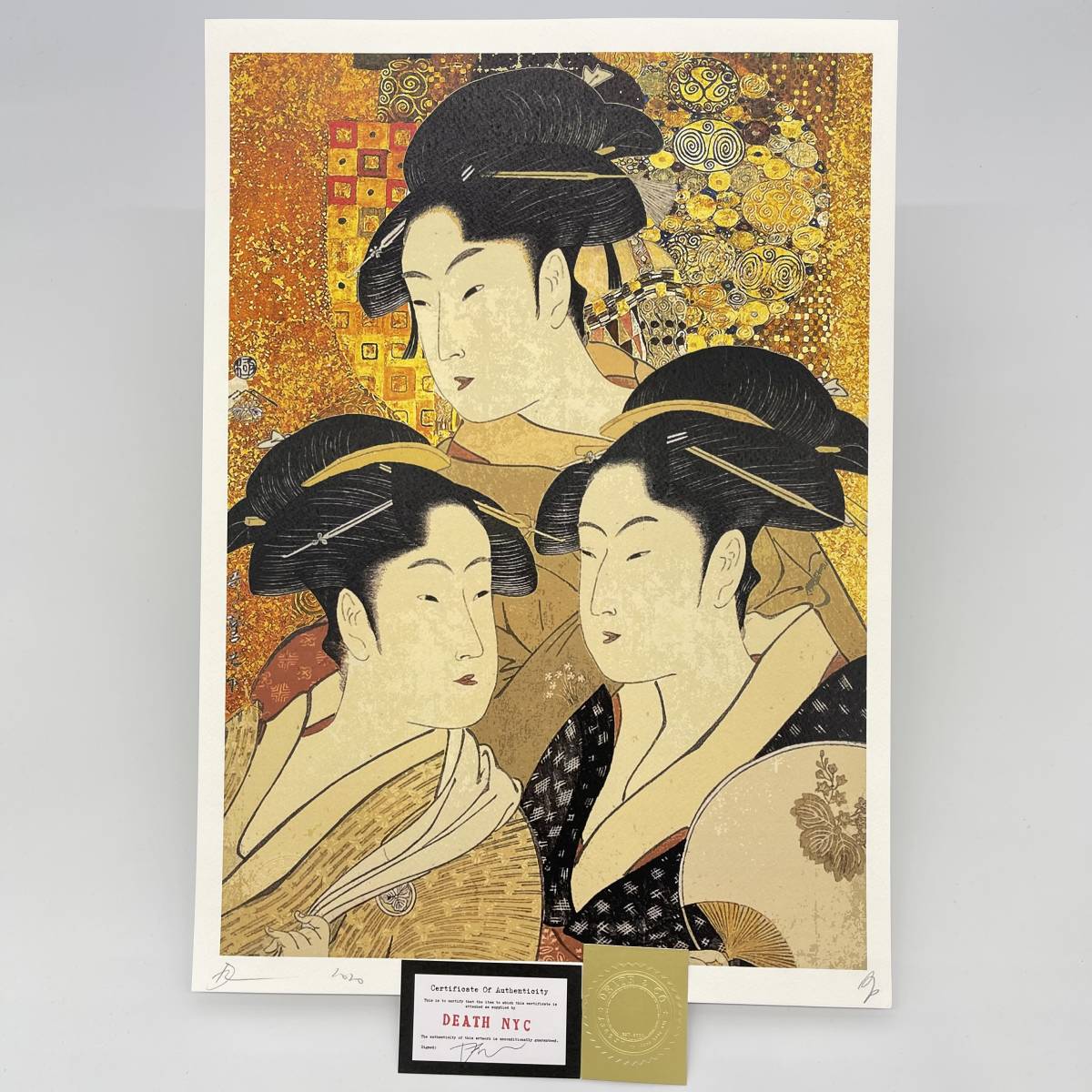DEATH NYC 世界限定100枚 アートポスター 寛政三美人 浮世絵 Klimt 