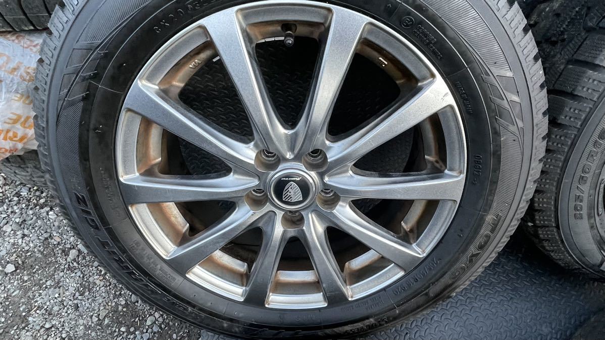 プリウス 205/60R16スタッドレス2020年製 アルミセット4 本バリ山_5