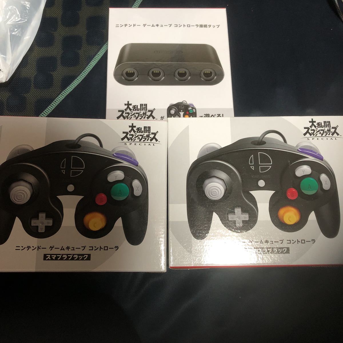 新品未開封 ゲームキューブコントローラ スマブラ ブラック 接続タップ