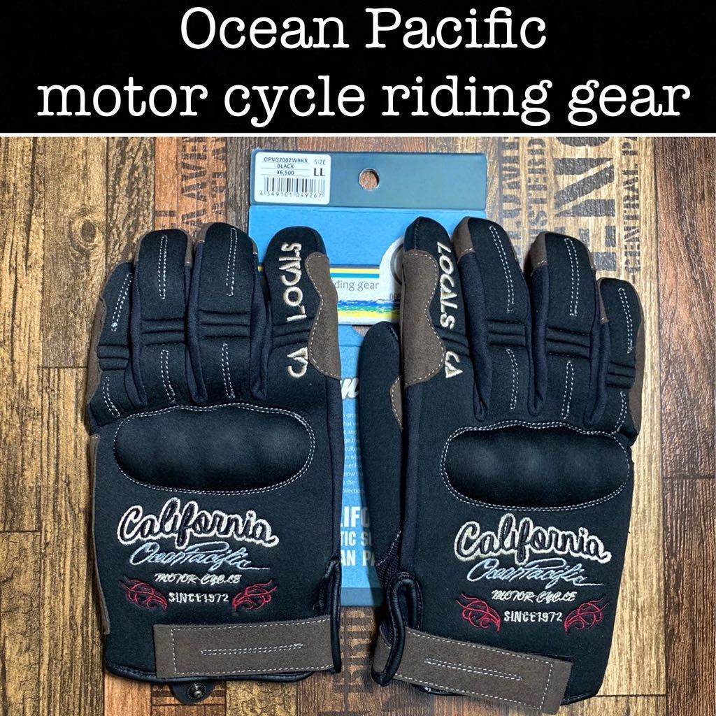 SALE Ocean Pacific OP オーシャンパシフィック 防水ライディンググローブ OPVG-2002W BLACK LLサイズ スマホ対応 A41116-11