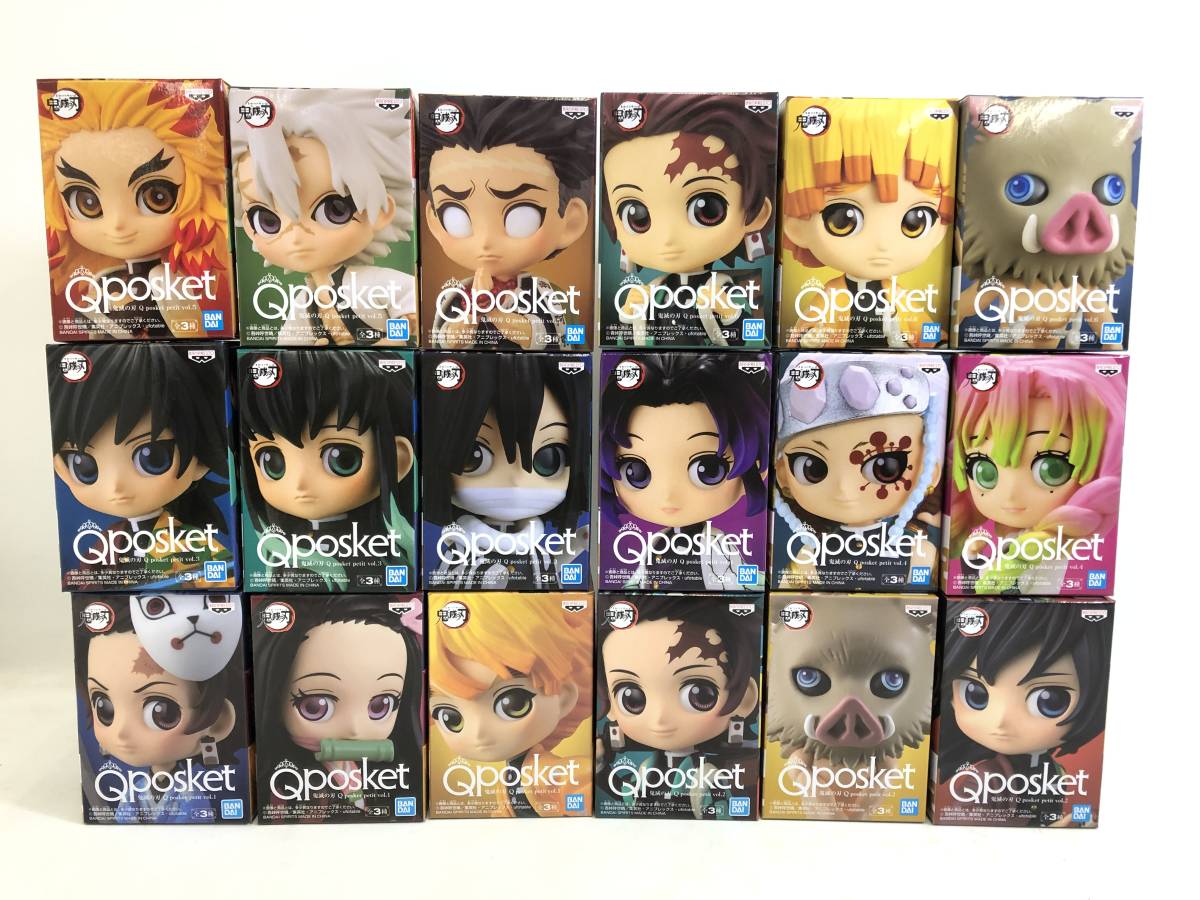 T221028-14K/未開封 鬼滅の刃 Qposket petit vol.1~vol.6 各3種 18個 