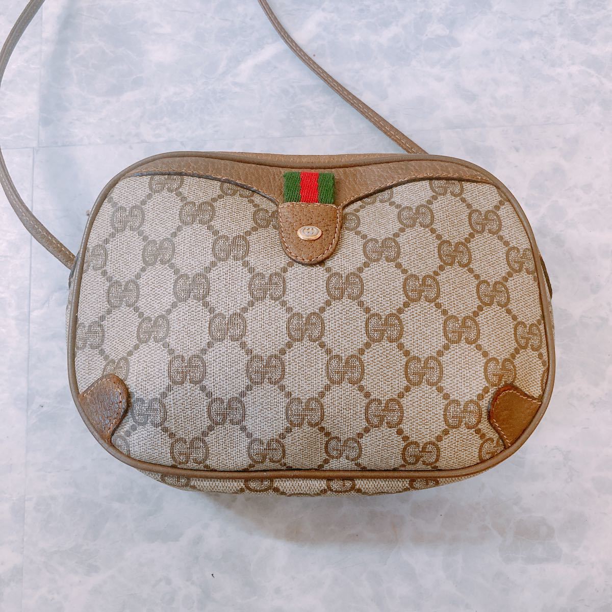 1円 超美品 GUCCI オールドグッチ シェリーライン PVC ショルダー 
