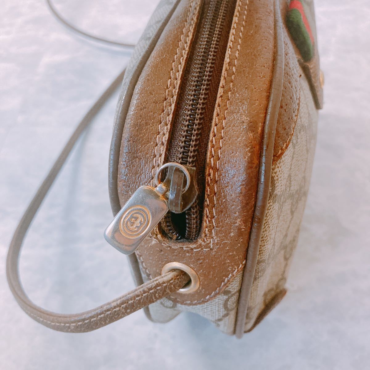 1円 超美品 GUCCI オールドグッチ シェリーライン PVC ショルダー 