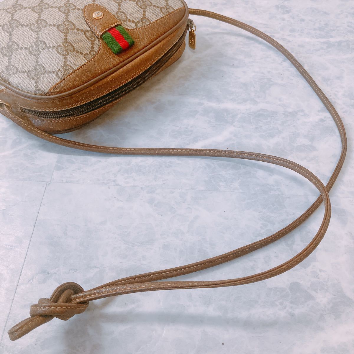 1円 超美品 GUCCI オールドグッチ シェリーライン PVC ショルダー 