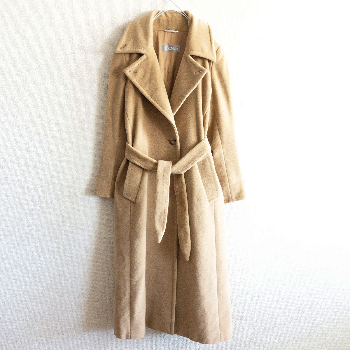 最高級】 MAX MARA【アンゴラ×ウール ベルテッド ロング コート】 42 