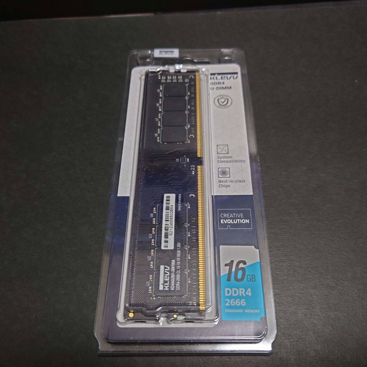 中古】KLEVV DDR4-2666 16GB×1 デスクトップ用メモリ KD4AGU881