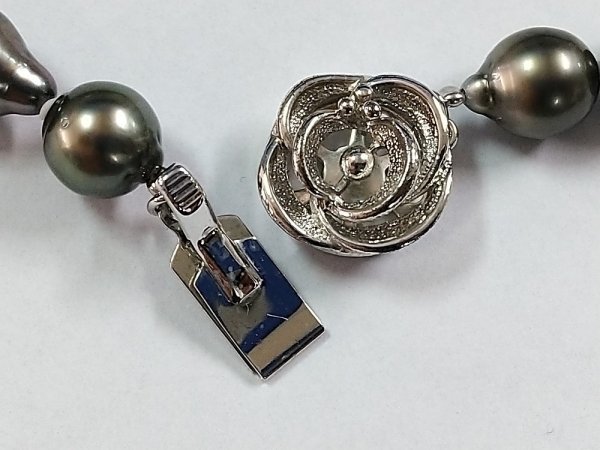1105L18 本真珠 南洋真珠 ネックレス 宝石鑑別書付 箱付 刻印シルバー