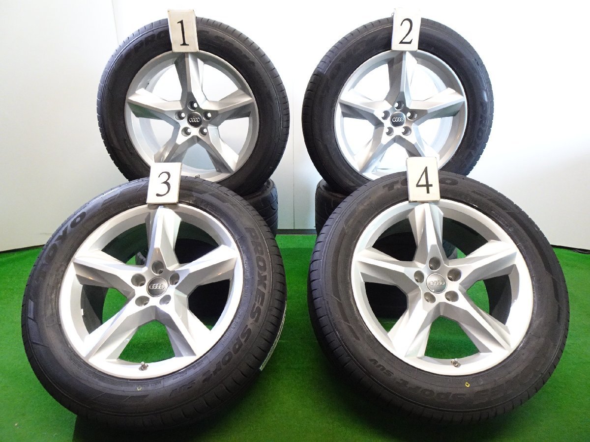 4本 アウディ Q7 4M 純正 19インチ 8.5J +28 5H 112 ラジアル 未使用 TOYO プロクセス Sport SUV 21年 255/55R19 AUDI Q7 TFSI クワトロ 純正 Q7 アウディ 275&frasl;45R20 6~7分山 自動車