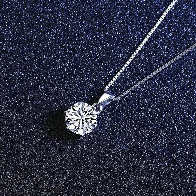 モアサナイト ネックレス 1ct ペンダント モアッサナイト GRA鑑定書