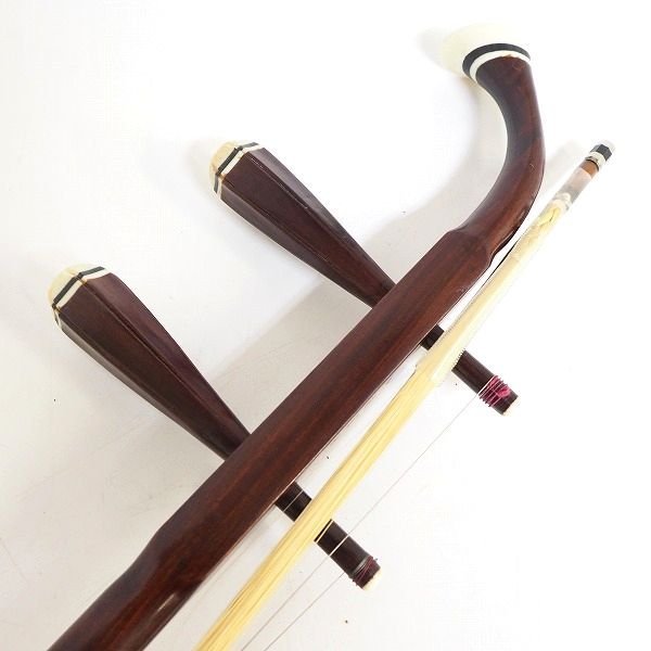 ジャンク 中国民族楽器 中国蘇州 檀木精品 二胡 ニシキヘビ皮