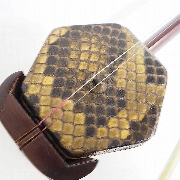 ジャンク 中国民族楽器 中国蘇州 檀木精品 二胡 ニシキヘビ皮