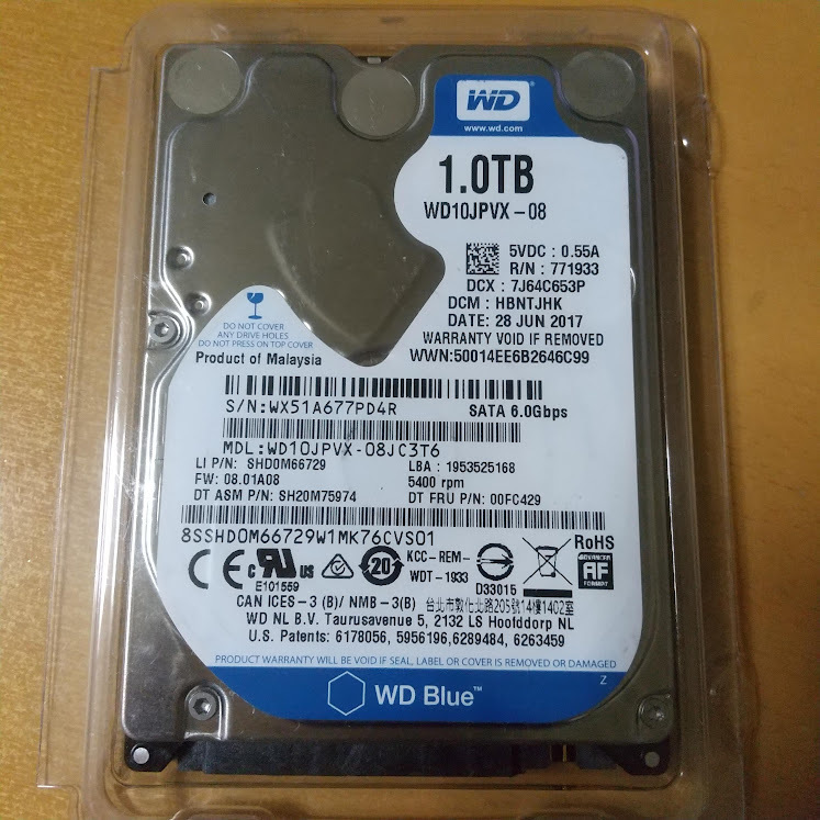 6h★プレステ系・旧nasne用に調整★1TB1000GB9.5mm厚2.5インチHDD★追加調整・匿名配送対応・新規OK