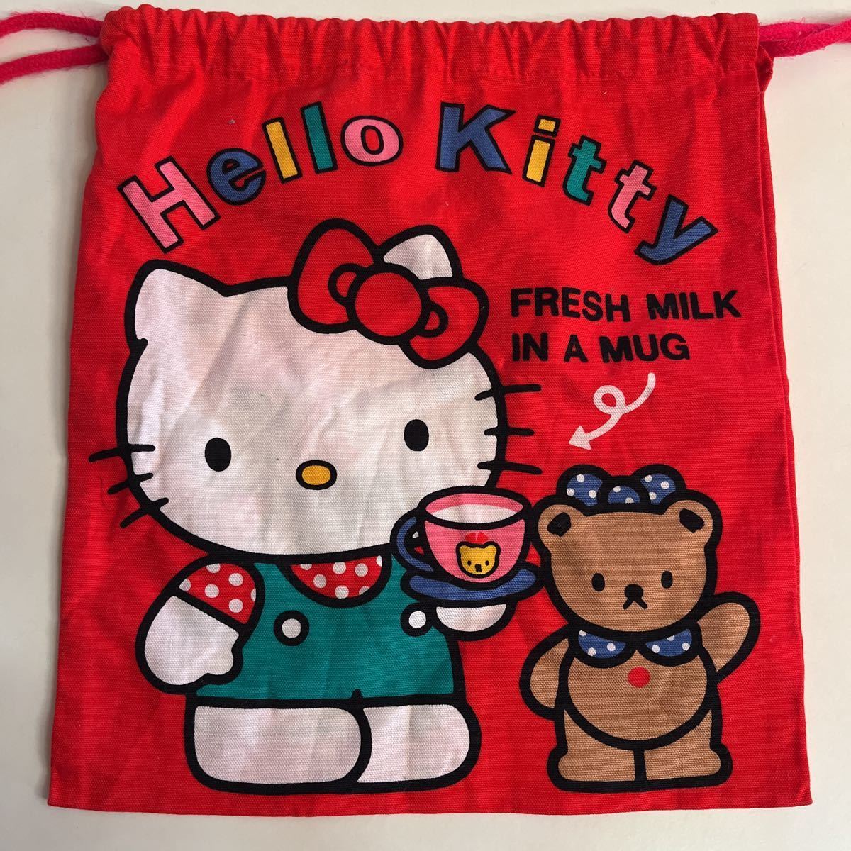 サンリオ ハローキティ 巾着 2枚セット 昭和 レトロ ハローキティ／昭和レトロ／巾着2枚セット／サンリオ／SANRIO／1992