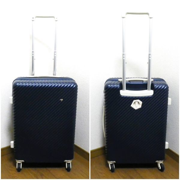 41○a017☆中古美品 ACE スーツケース ハントマイン ネイビー 47L  