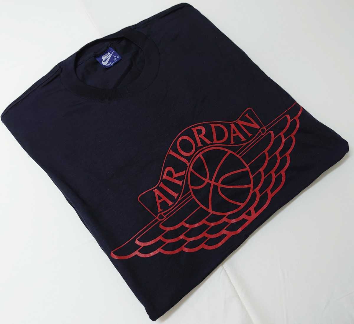 1980年代USA製☆NIKE AIR JORDAN LOGO T-SHIT BLACK DEAD STOCK 