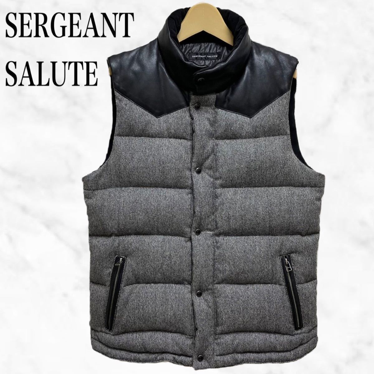 SERGEANT SALUTE ダウンベスト レザー切り替えベスト ダウンベスト 