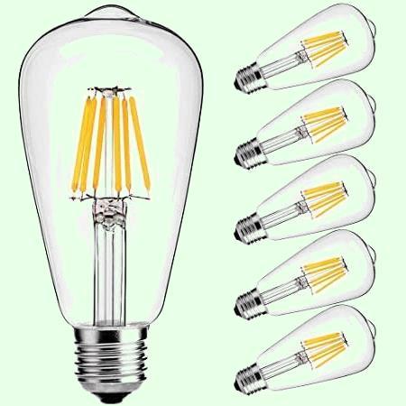 GOOD ★LED6W/クリア/調光器対応★ ST64 フィラメント LED電球 エジソンランプ E26口金 (6W) 60W形相当 電球色相当2700K 広配光タイプ_1