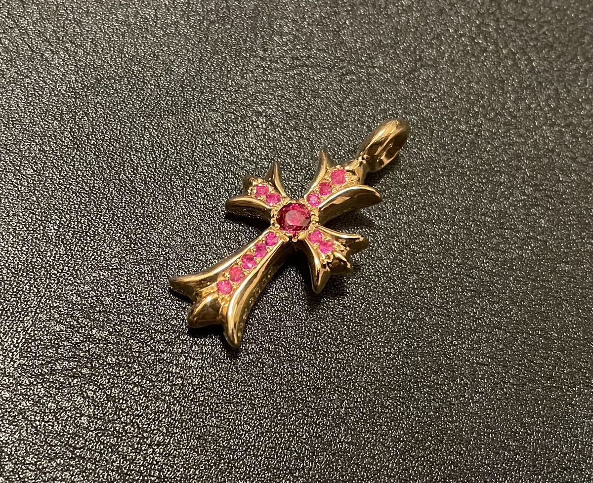 クロムハーツ 22k Chrome Hearts CHタイニーファットクロス 赤ルビー