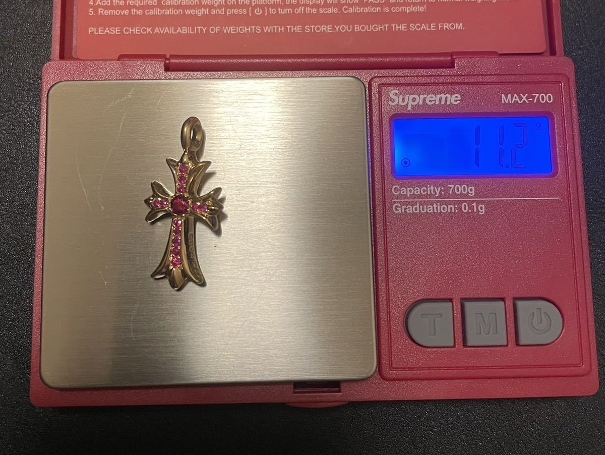 クロムハーツ 22k Chrome Hearts CHタイニーファットクロス 赤ルビー