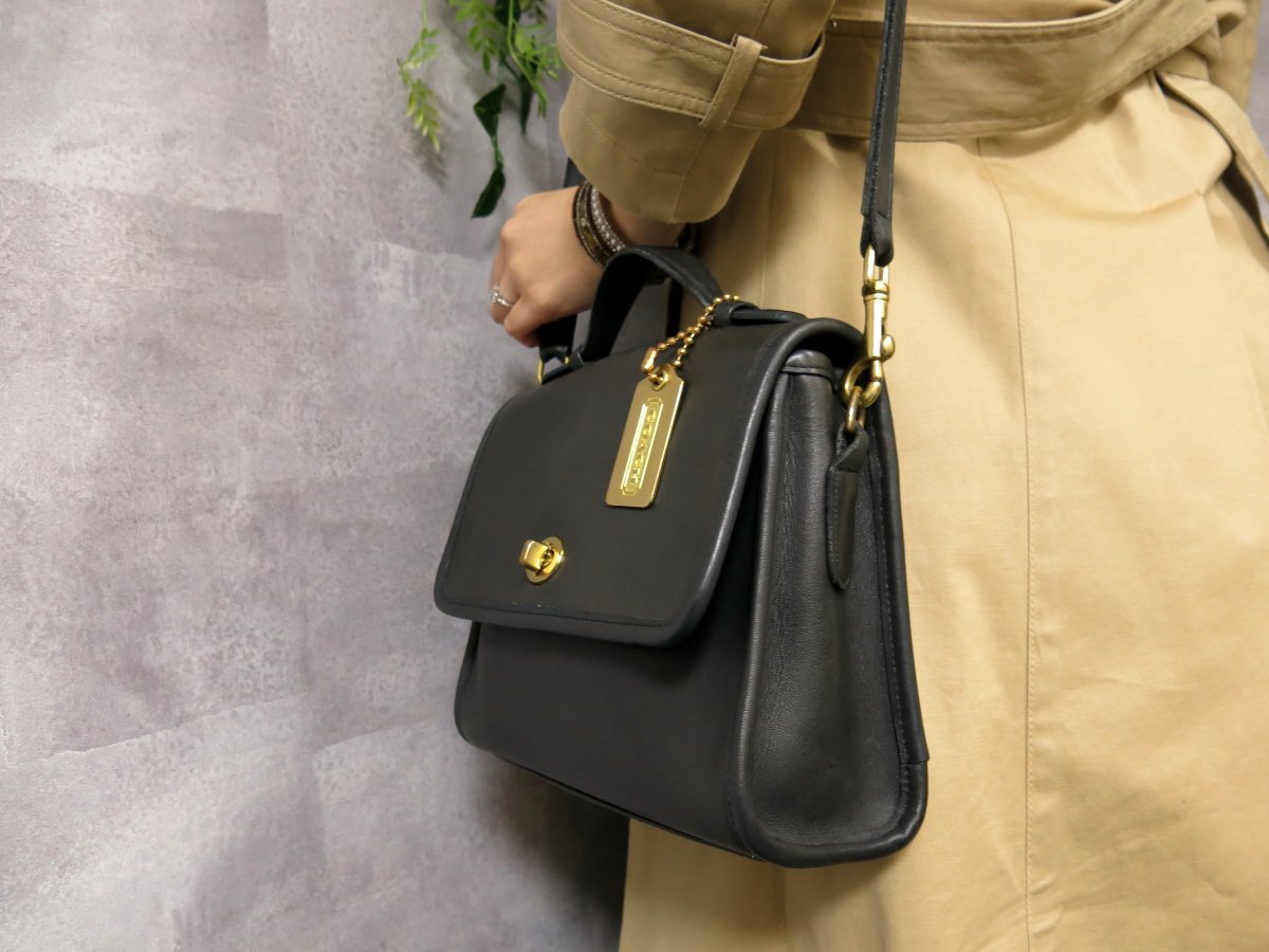 超美品○COACH オールド コーチ○9870○USA製○高級 カーフ レザー 本 