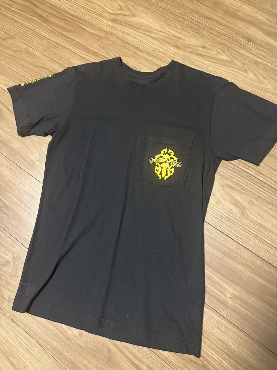 本物 中古 クロムハーツ CHROME HEARTS ダガー レア Tシャツ 黒 黄