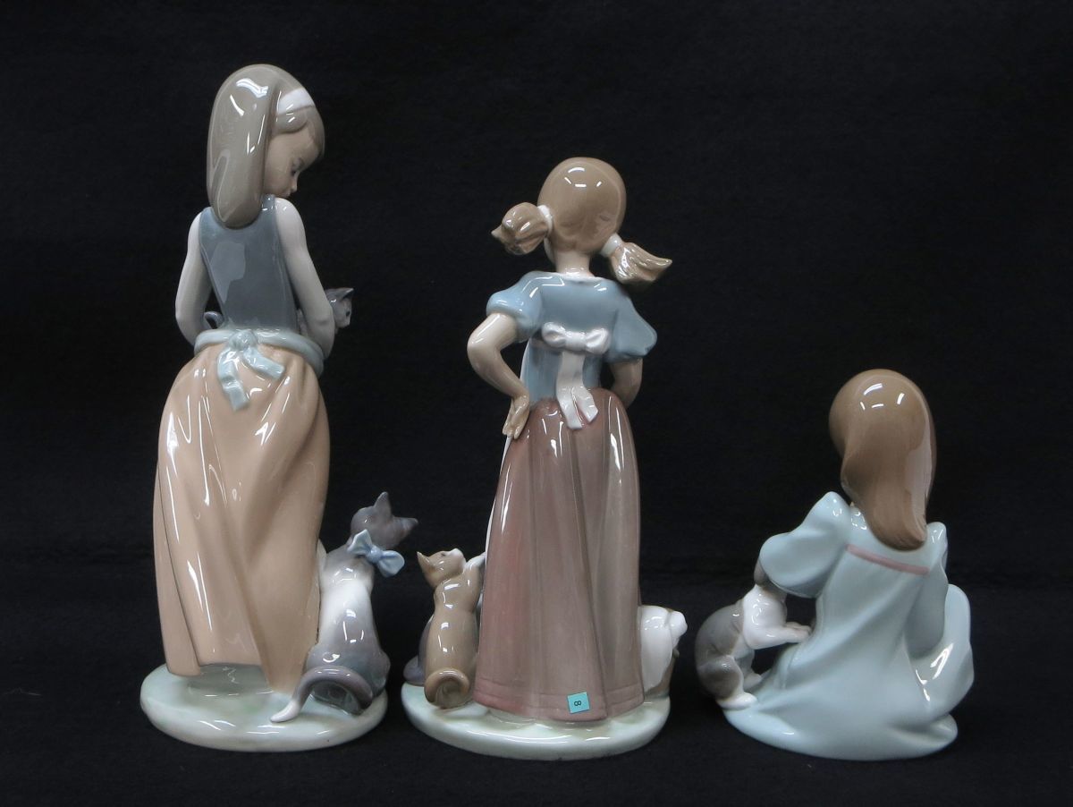 LLADRO リヤドロ フィギュリン 1000円スタート 少女 陶器置物 犬 ナオ