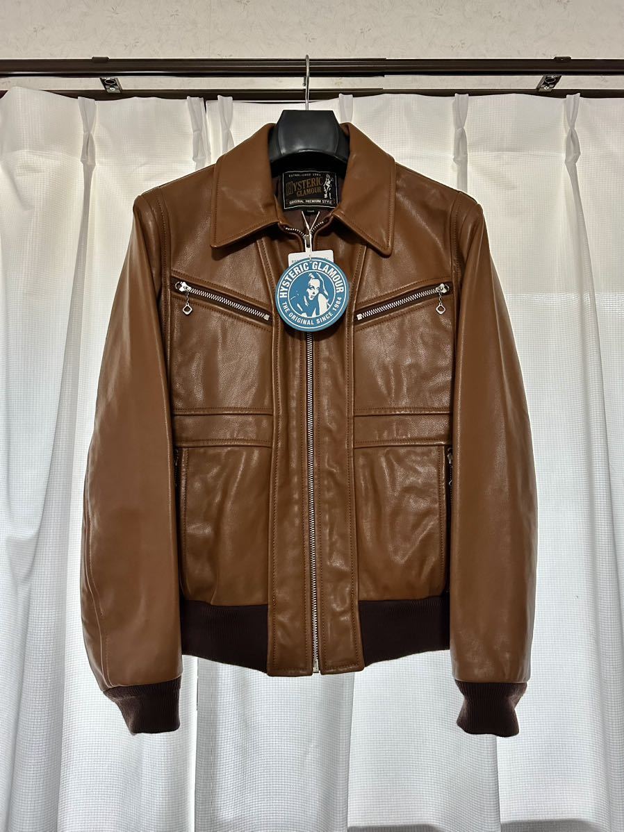 未使用　HYSTERIC GLAMOUR ゴートレザー　ブルゾン　ヒステリックグラマー　キャメル　S