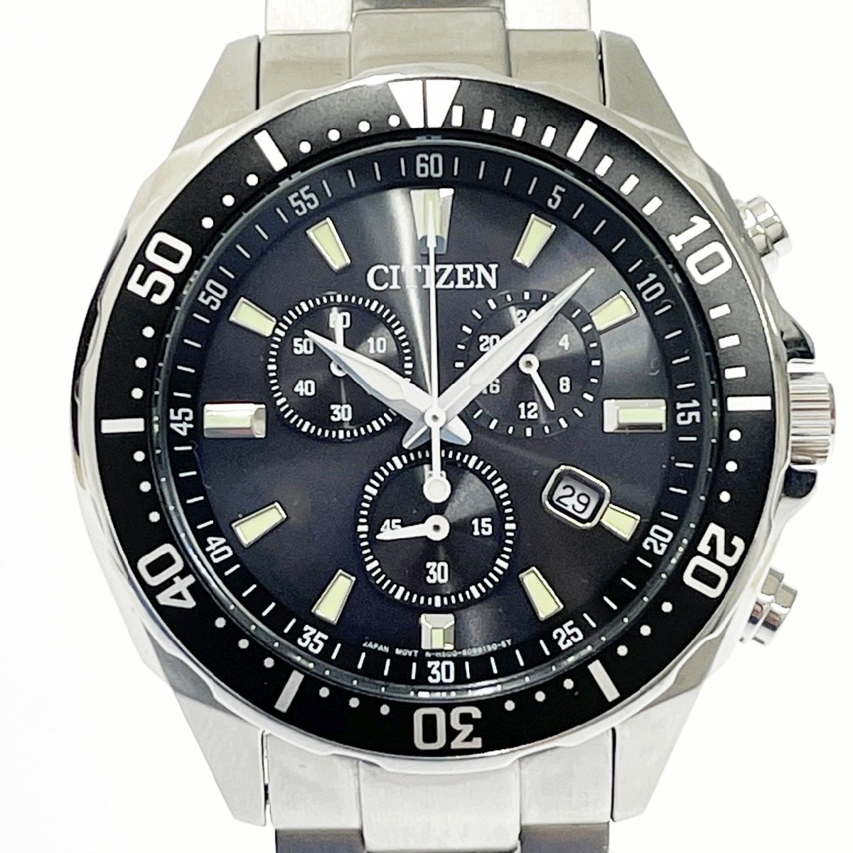 美品 シチズン H500-S064538 ブラック ソーラー メンズ 1円スタート】【極美品・箱付き】 CITIZEN シチズン H500-S064538 エコ