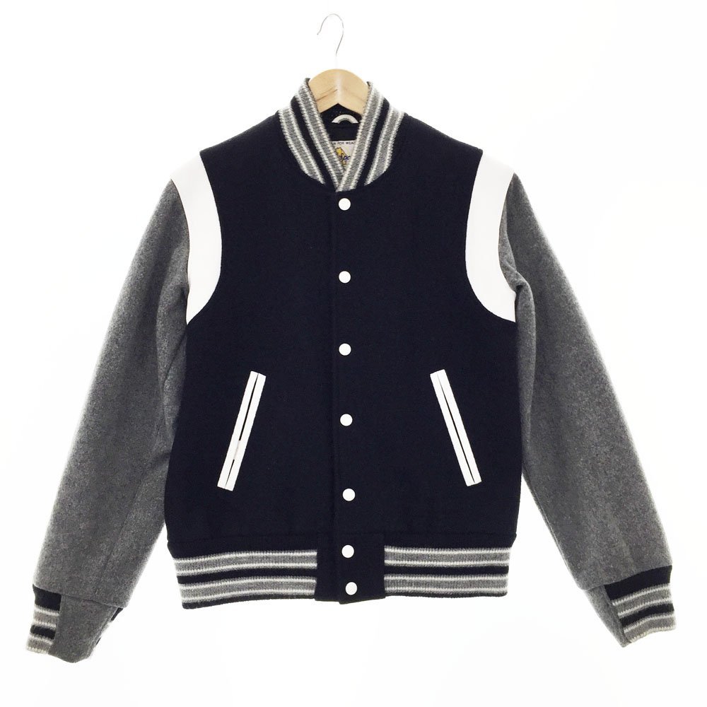  激レア ゴールデンベア GOLDEN BEAR GB SPORTS スタジャン メンズM ブラック&times;グレー&times;ホワイト ブルゾン MADE IN USA 2BB/86712(Mサイズ)｜売買されたオークション情報、yahooの商品情報をアーカイ スタジアムジャンパー