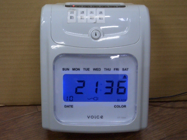 動作確認済み VOICE ボイス タイムレコーダー VT-10004 タイムカード付