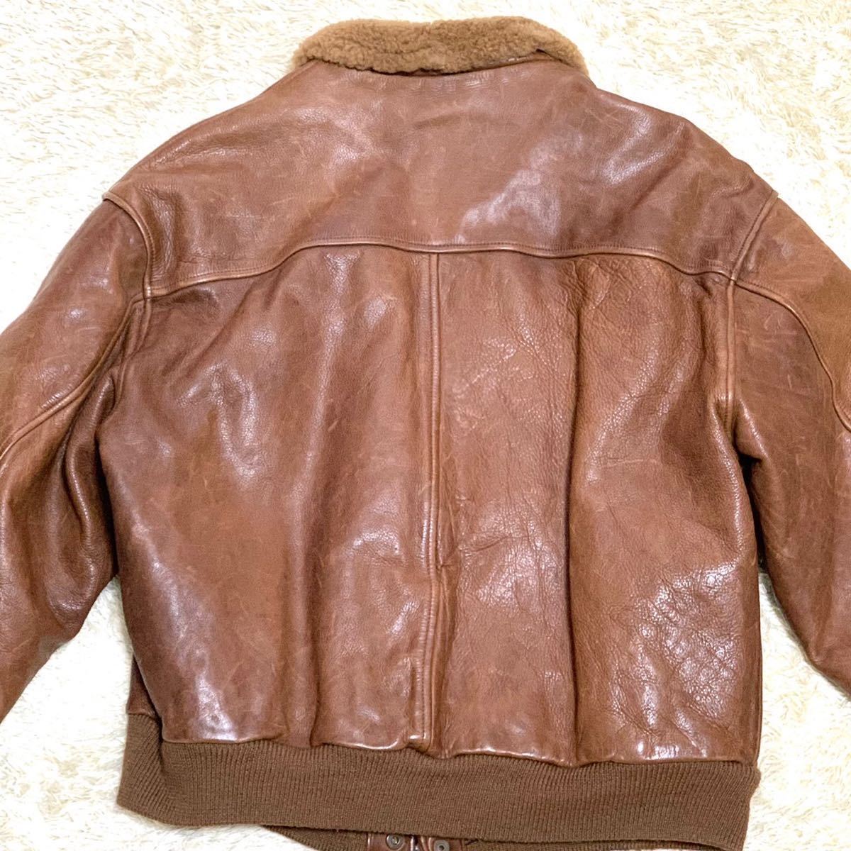 美品・希少サイズXL相当】エンポリオアルマーニ ストーンレザー 