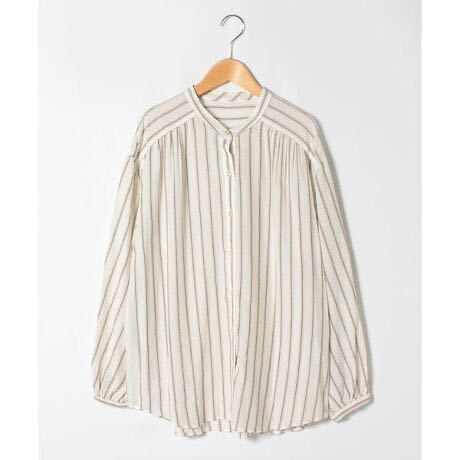 AM122☆新品送料無料レリアンleilian13LLストライプブラウスカットソー