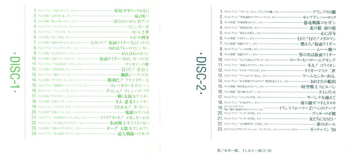 水木一郎「BEST & BEST」2枚組ベスト盤CD＜マジンガーZ、バビル2世 