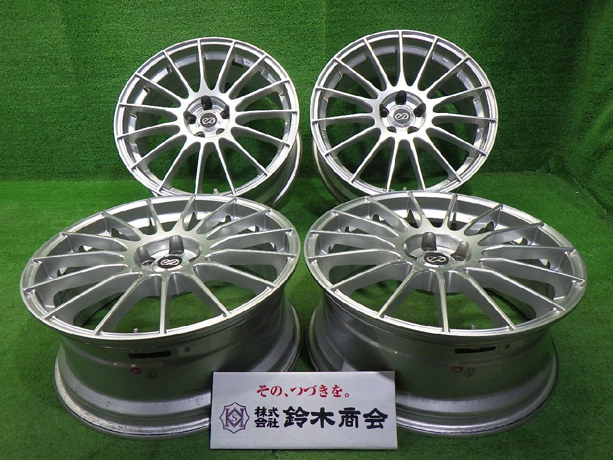 中古 18インチ 18×7.5J 5穴 エンケイ RS05 社外 アルミホイール 4本 