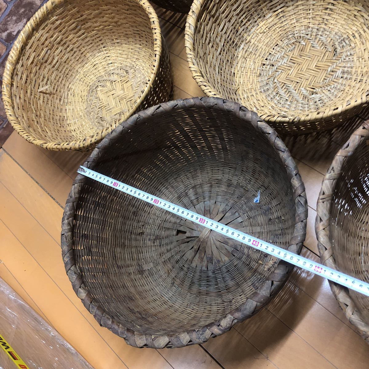 50 【大量まとめ 16個】昭和レトロ/竹籠/竹ざる/竹編み細工/編み籠/古  