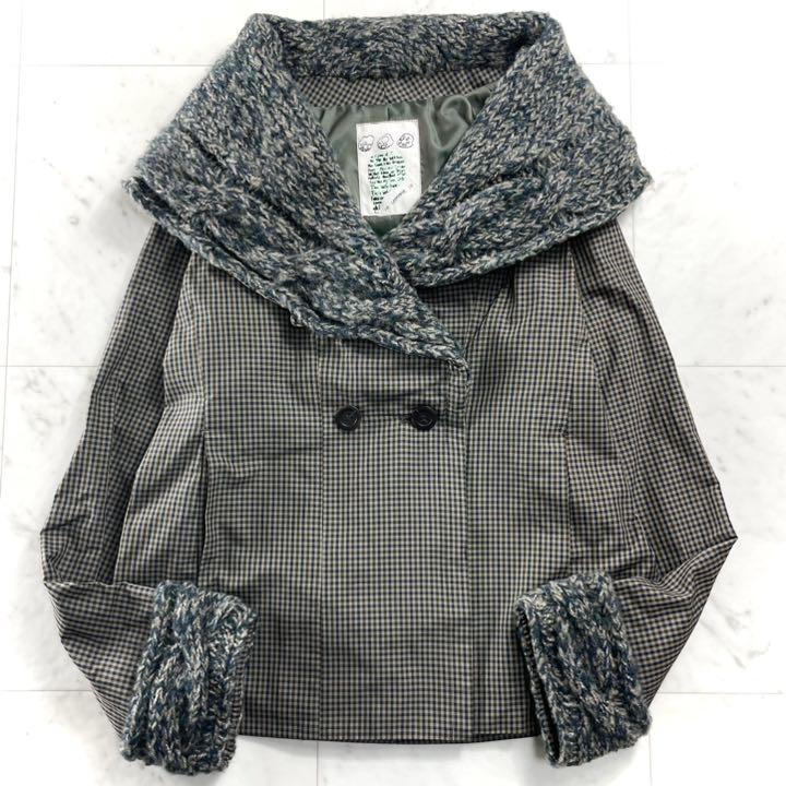  イオコムイオ センソユニコ チェックジャケット ケーブル編みニット 40 マツオインターナショナル 40 L(Lサイズ)｜売買されたオークション情報、yahooの商品情報をアーカイブ公開 - オークフ Lサイズ