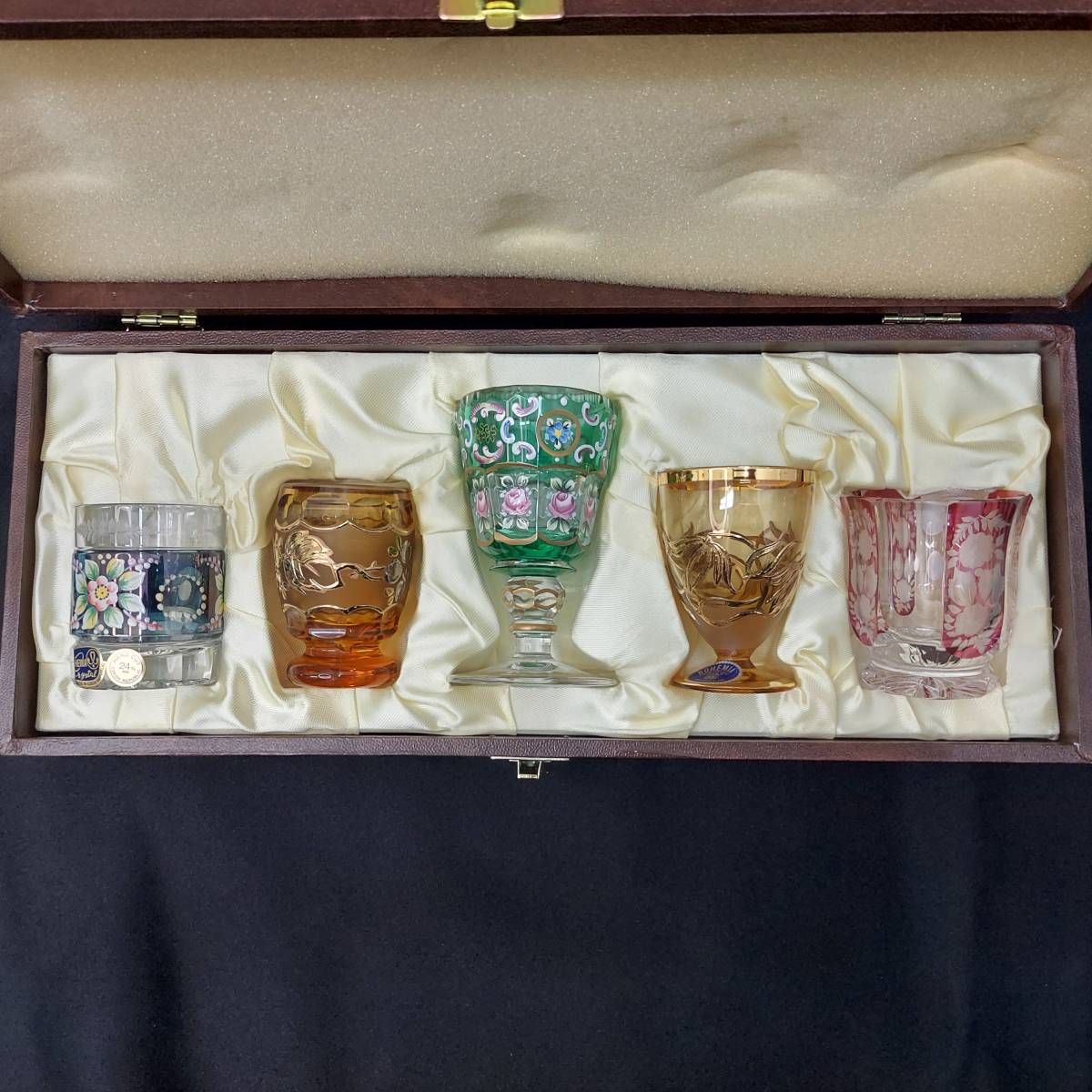 ☆1000円スタート BOHEMIA GLASS LASKA/ボヘミアガラス ミニグラス 5客