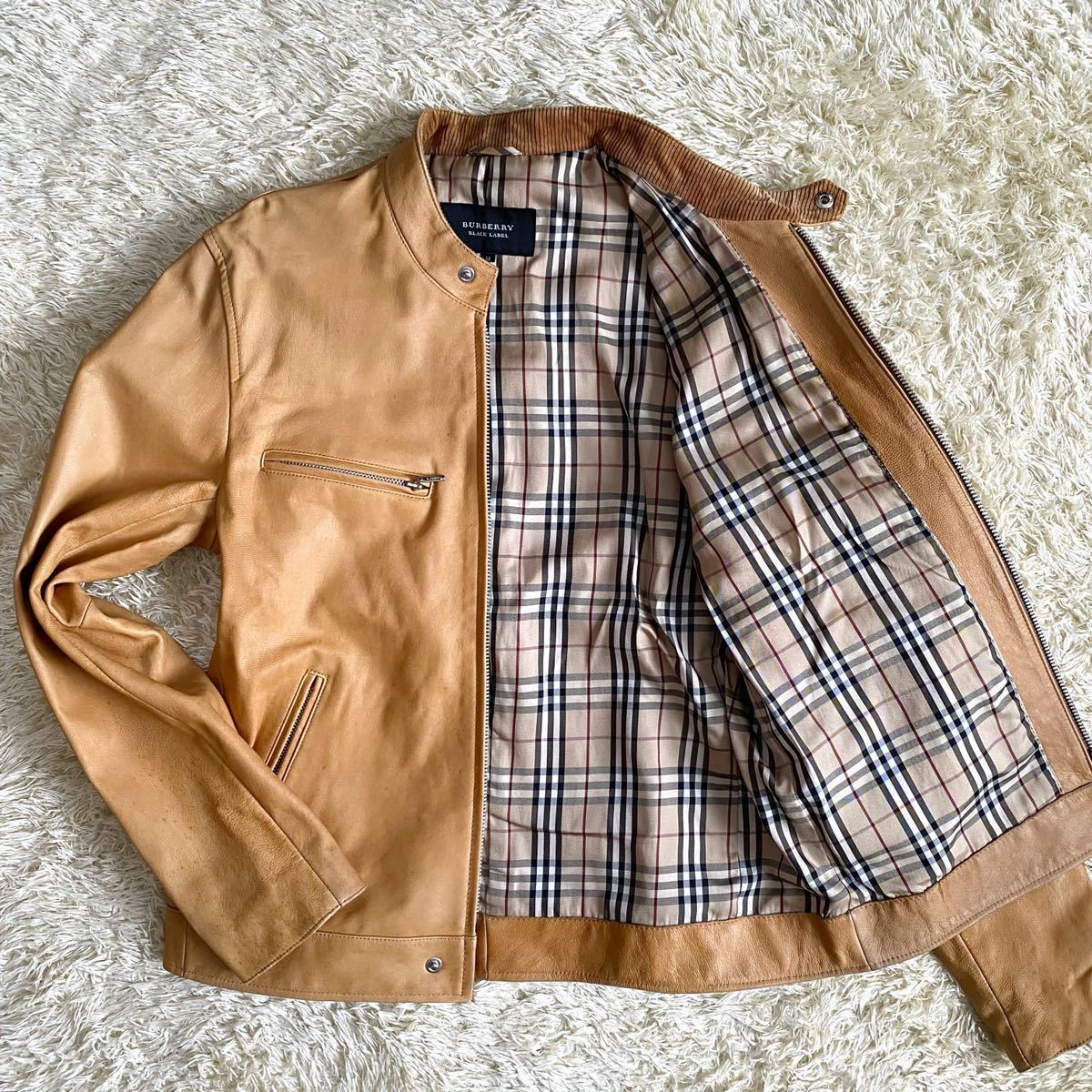 極上ラムレザー!! バーバリーブラックレーベル 『幻の逸品』 BURBERRY 