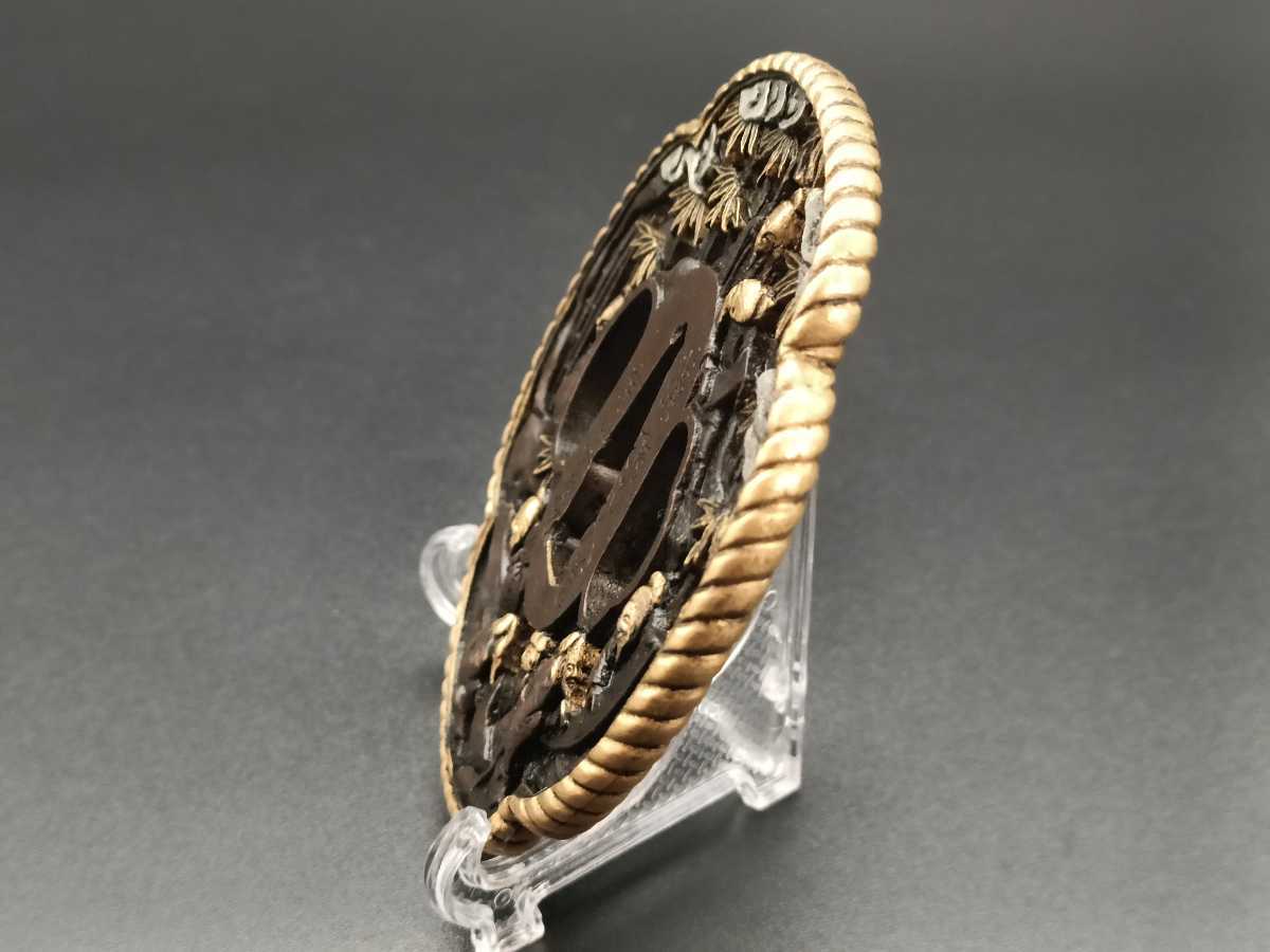 81708 日本刀装具 刀鍔 竹林七賢の図 銅地 細工 絵金銀