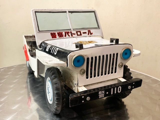 ヨネザワ ブリキ ポリスパトロールジープ 42cm 昭和レトロ ビンテージ □昭和レトロ□Made in JAPAN□ブリキ 警察パトロール ジープ□全長